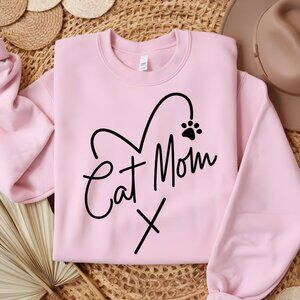 Cat Mom NEW light pink‎ crewneck sweatshirt